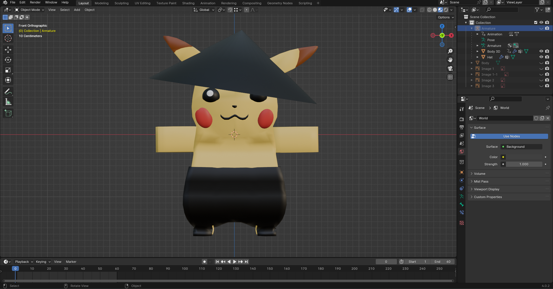 I made a Monstrosity of a Pikachu in Blender