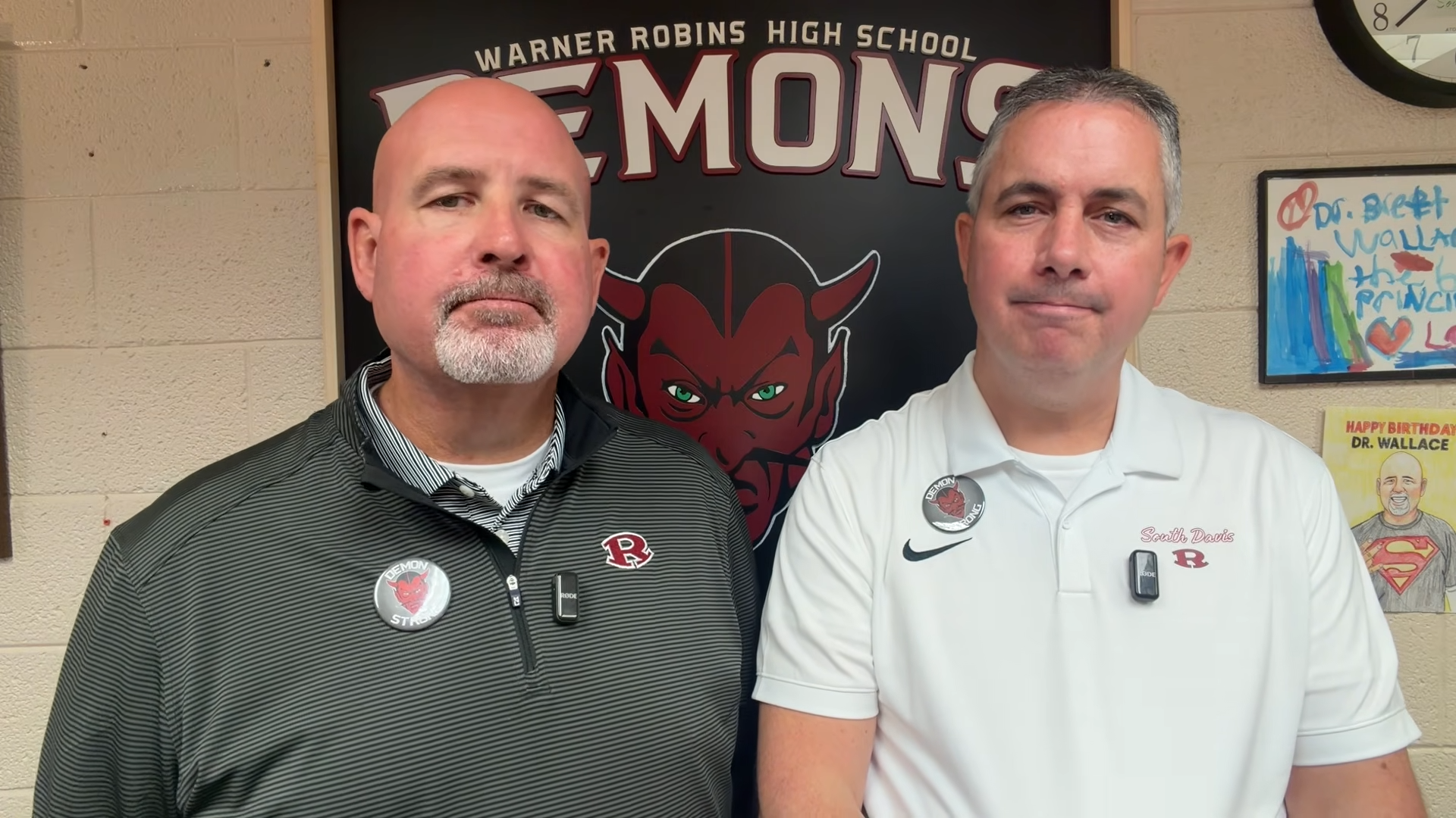 Dr. Brett Wallace, Principal, Warner Robins High School & Dr. Richard Rogers, Superintendent of Schools, Houston County School District (August 14, 2026) (Source: Houston County School District)
